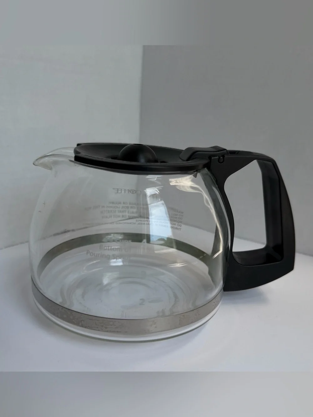 Mr Coffee 4-5 Cup Glass Replacement Carafe Black Handle Coffee Pot Clear